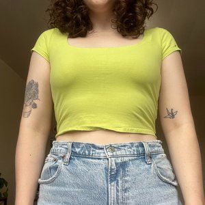 Lime Green Urban Outfitters Crop Top